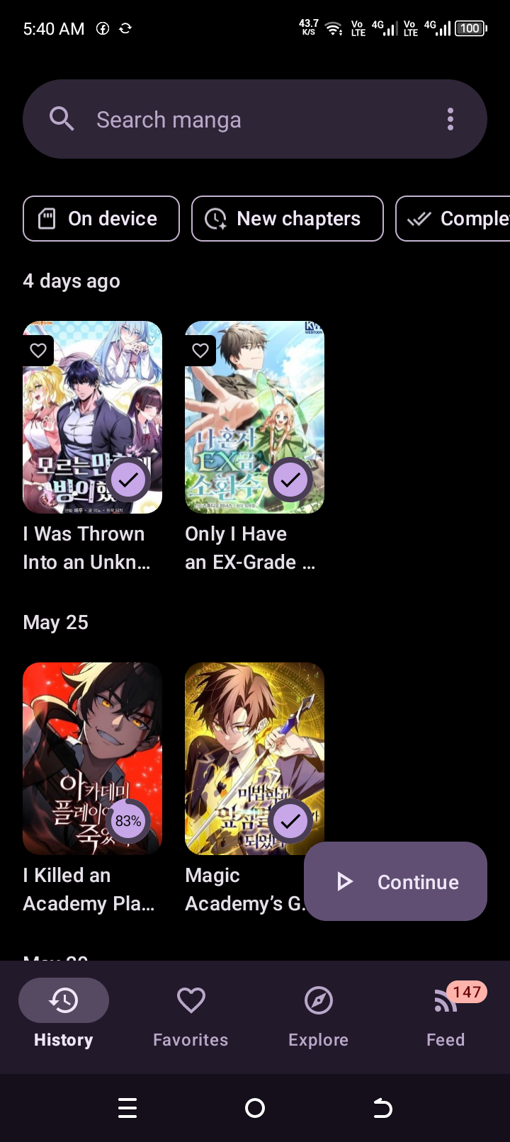 MIYO history tab